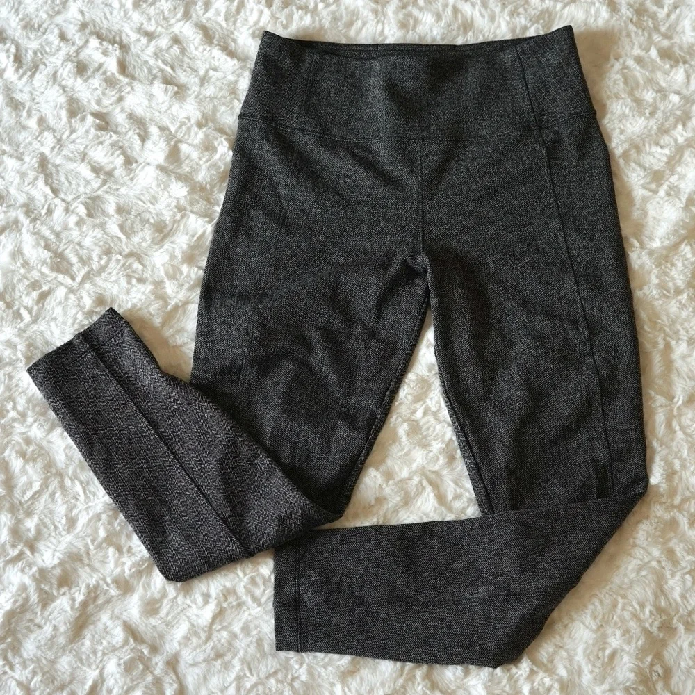 ATHLETA Women’s Pull On Delancey Gray Polyester Herringbone Tight w/pockets - M - Picture 1 of 14